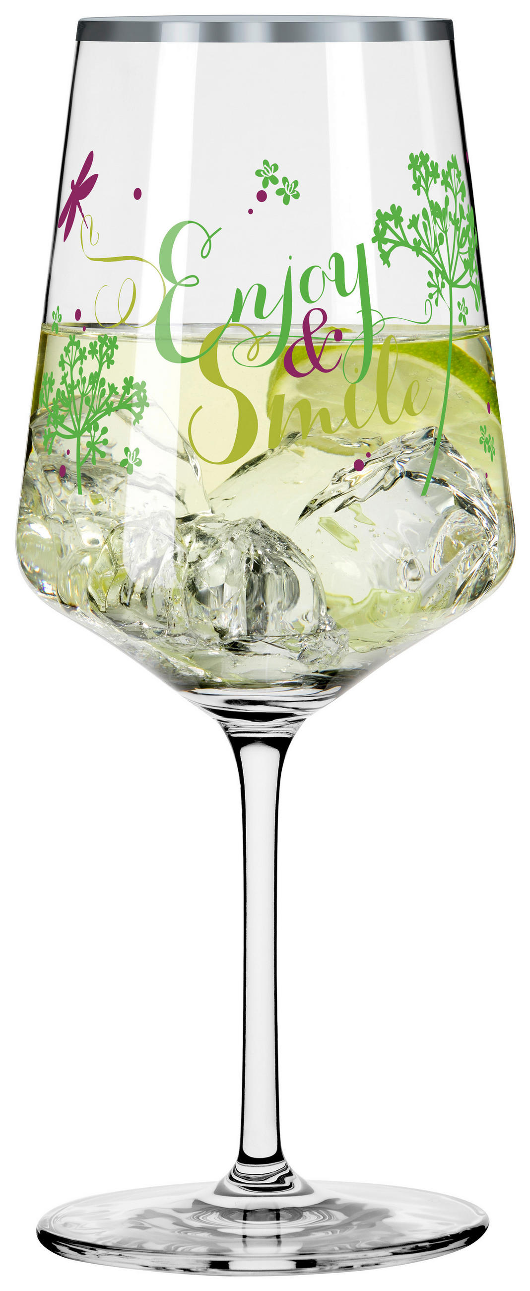 SPRITZERGLAS 544 ml 4-teilig  - Platinfarben/Lila, LIFESTYLE, Glas (20,3/26,6/19,4cm) - Ritzenhoff