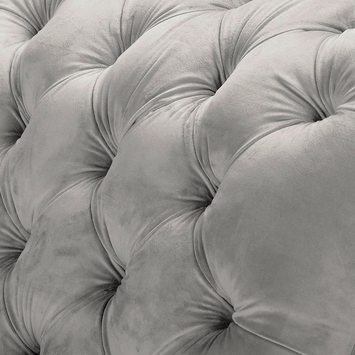 RÉCAMIERE Pako in Samt Grau  - Braun/Grau, Design, Holz/Textil (185/93/75cm) - Livetastic