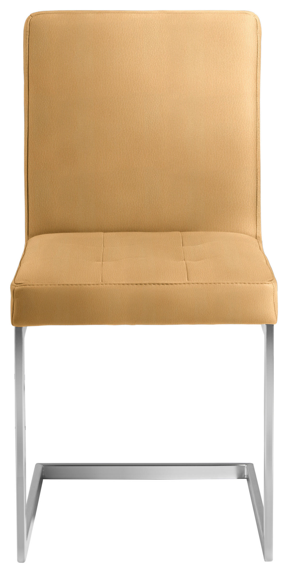 SCHWINGSTUHL  in Stahl Mikrofaser  - Edelstahlfarben/Gelb, Design, Textil/Metall (45/91/58cm) - Moderano