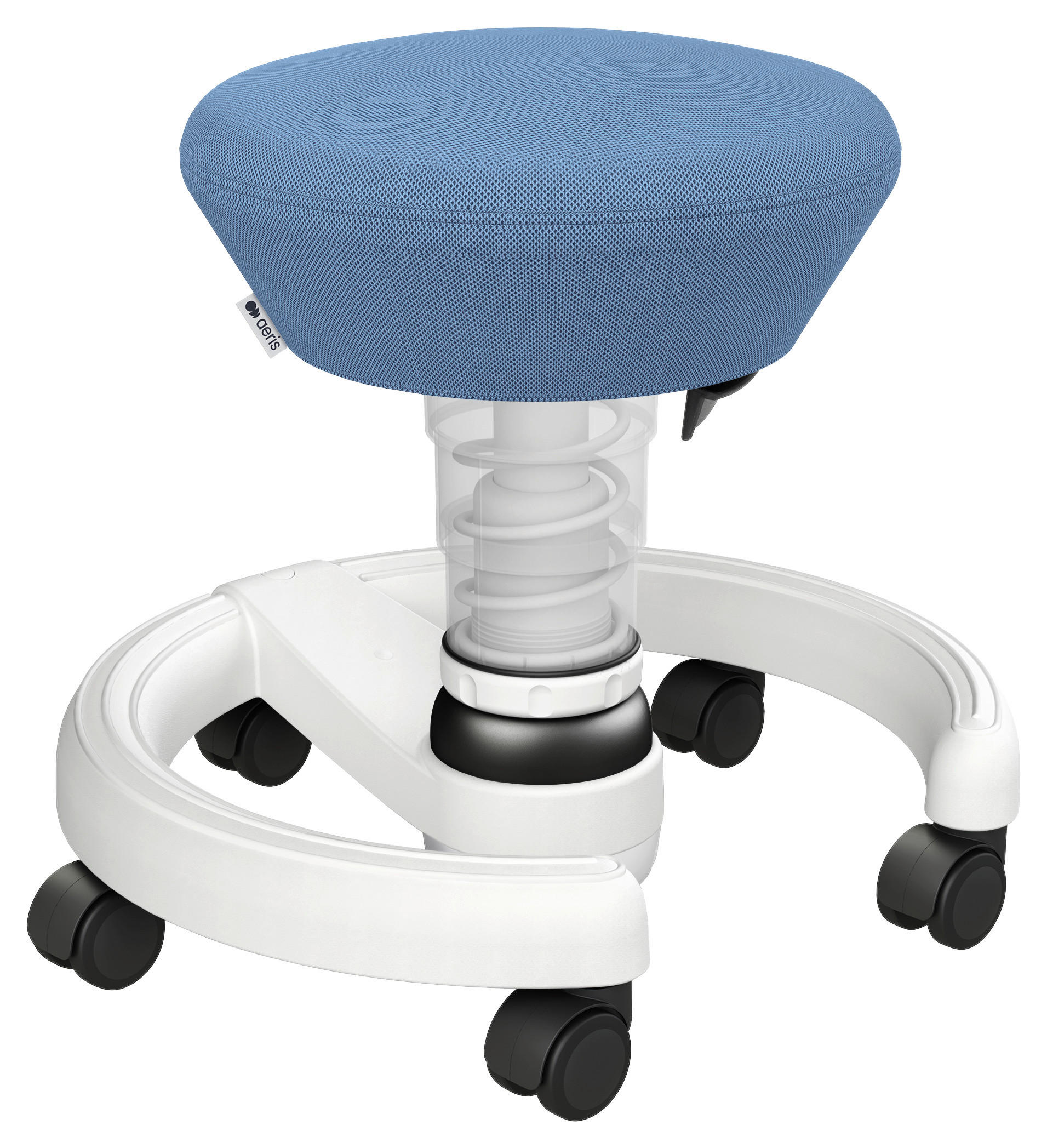 BÜROHOCKER 48/32-47,5/48 cm  - Blau/Weiß, KONVENTIONELL, Kunststoff/Textil (48/32-47,5/48cm) - Aeris