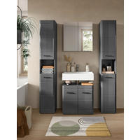 SKŘÍŇKA POD UMYVADLO, vysoce lesklá šedá, šedá, 60/56/34 cm - šedá/černá, Moderní, kompozitní dřevo/plast (60/56/34cm) - MID.YOU