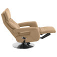 RELAXSESSEL in Leder Hellbraun  - Hellbraun/Edelstahlfarben, Design, Leder/Metall (78/112/85cm) - Cantus