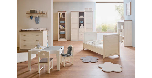GITTERBETT CAMRON 145/76,50/80 cm - Weiß/Grau, Natur, Holz/Holzwerkstoff (145/76,50/80cm) - My Baby Lou