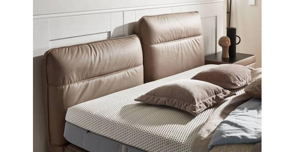 BOXSPRINGBETT 180/200 cm in Hellbraun - Hellbraun/Schwarz, Design, Textil/Metall (180/200cm) - Johann Jakob