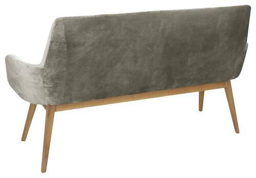 SITZBANK 157/88/62,5 cm Webstoff Eichefarben, Taupe Wildeiche vollmassiv - Taupe/Eichefarben, KONVENTIONELL, Holz/Textil (157/88/62,5cm) - Linea Natura
