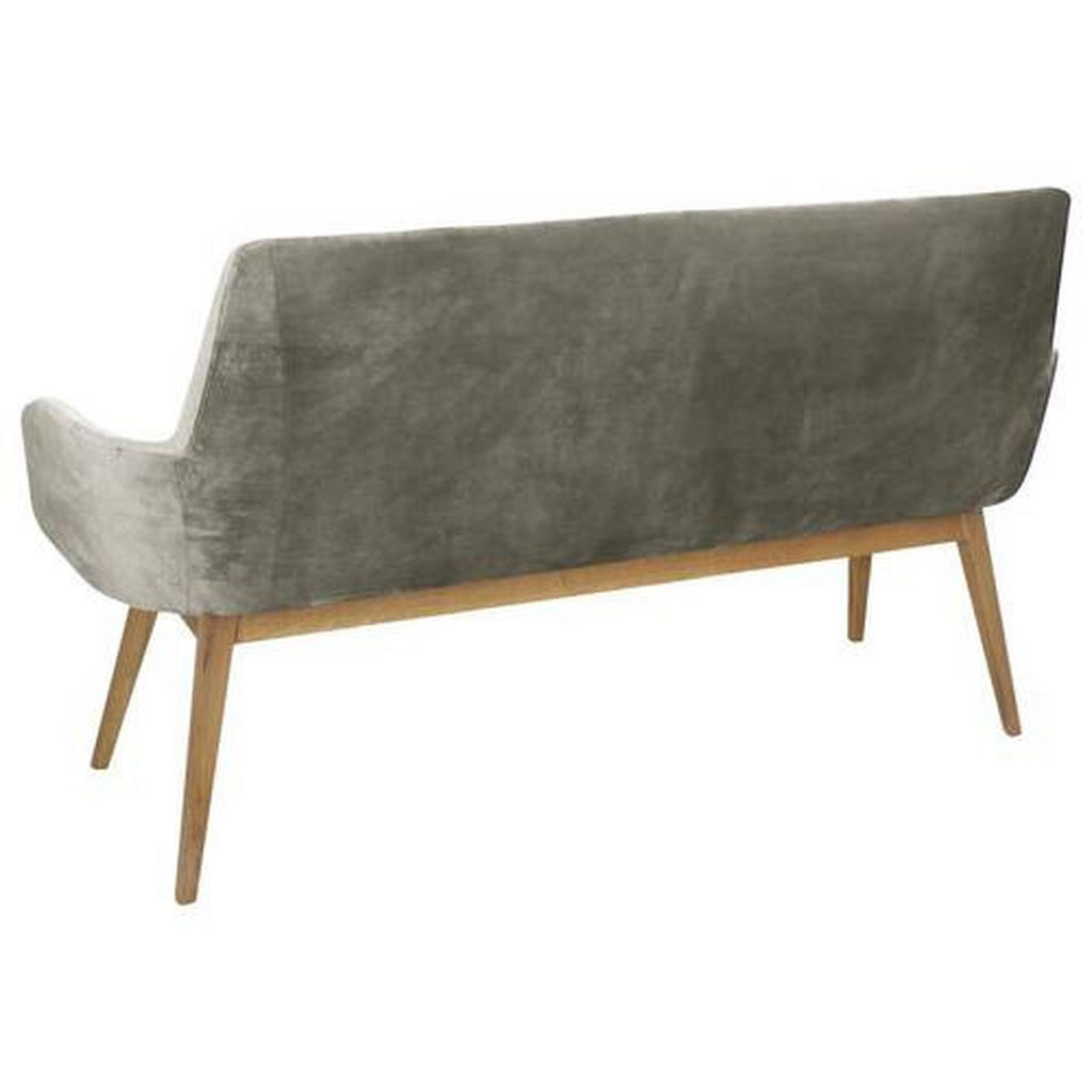 Thumbnail - Linea Natura Sitzbank, Taupe, Eiche, Holz, Textil, Wildeiche, vollmassiv, 2-Sitzer, 157x88x62.5 cm, Esszimmer, Bänke, Si...