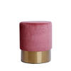 HOCKER Samt Kiefer Altrosa  - Goldfarben/Altrosa, Basics, Holz/Textil (35/42cm) - Kayoom