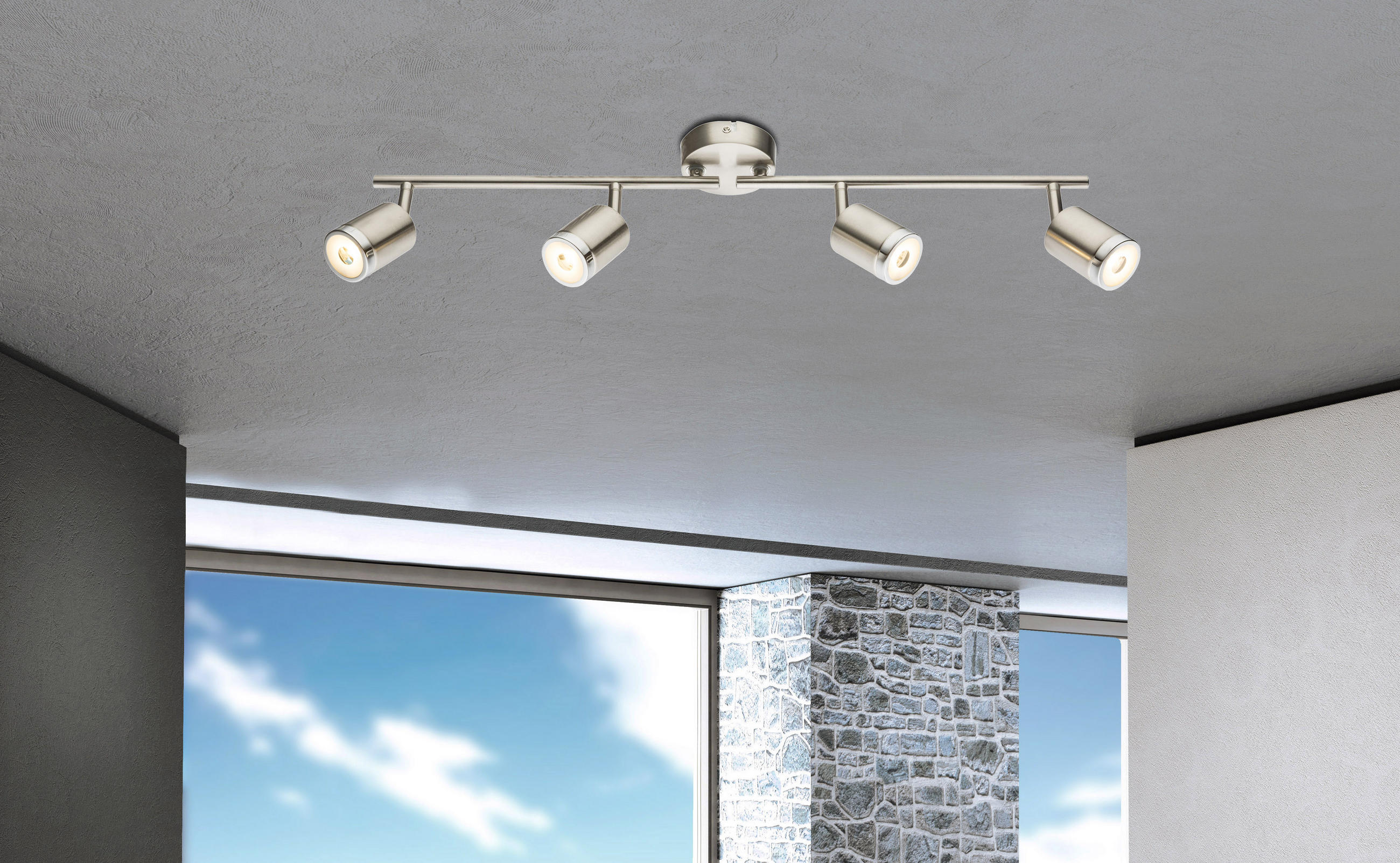 Thumbnail - Globo Led-Strahler, Metall, Kunststoff, 40 mm, F, 67.5x17 cm, verstellbare Arme, Spotlights, Lampen & Leuchten, Innenbel...