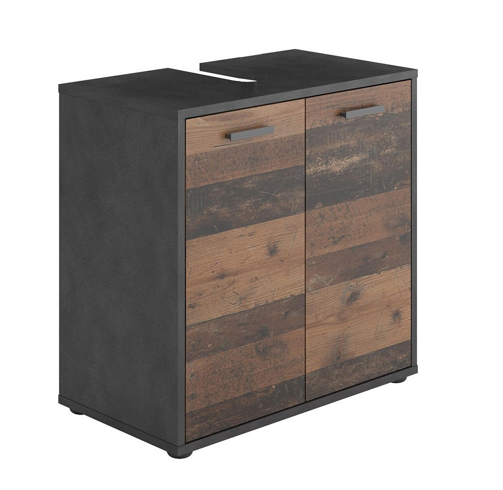 WASCHBECKENUNTERSCHRANK 60/59/33 cm  - Graphitfarben/Schwarz, MODERN, Holzwerkstoff/Kunststoff (60/59/33cm) - MID.YOU