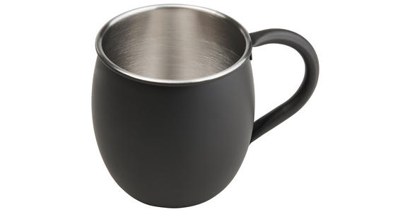 MOSCOW-MULE-BECHER  - Edelstahlfarben/Schwarz, Basics, Metall (8,5/9,5cm) - Novel