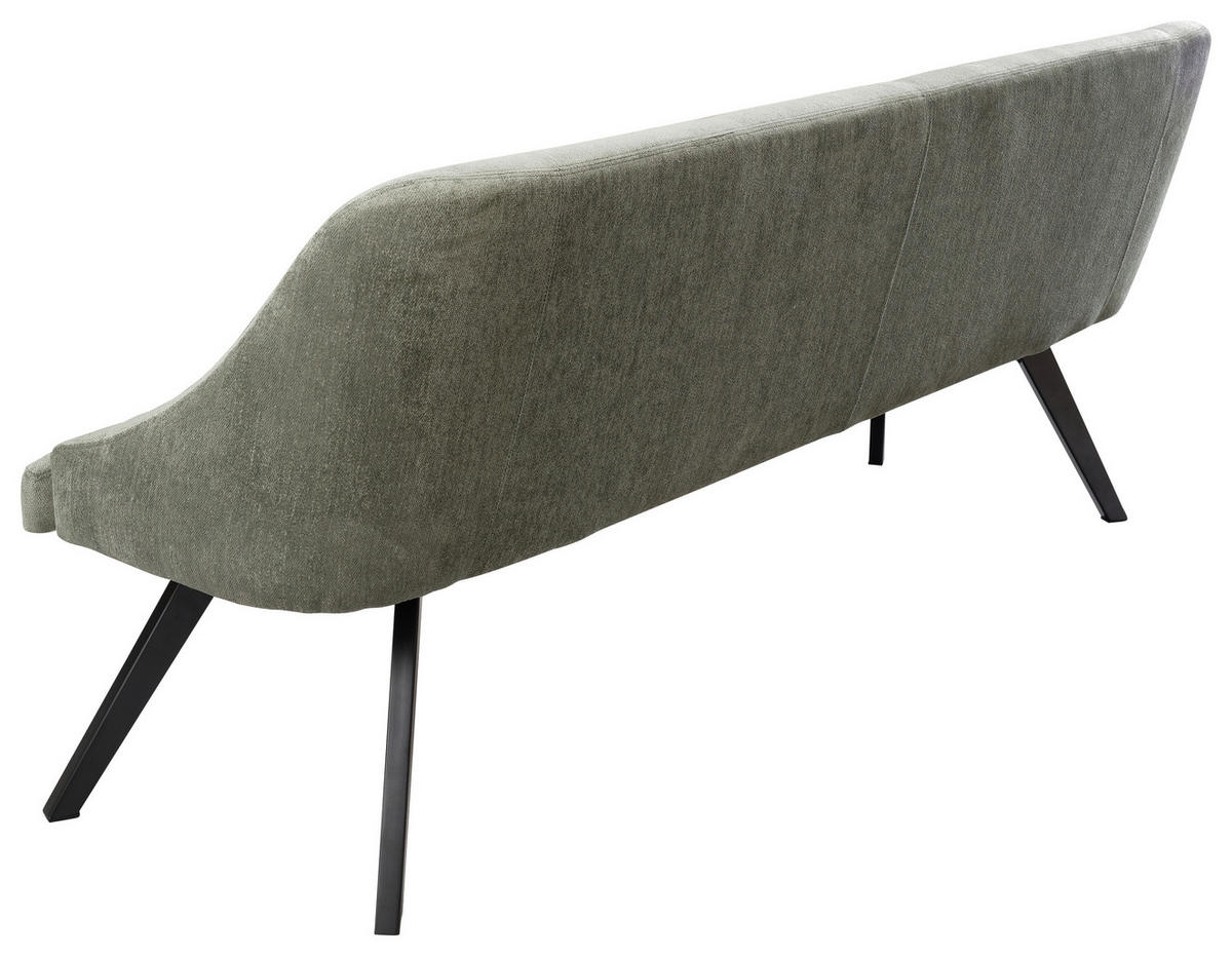 SITZBANK 190/86/63 cm  in Grün, Schwarz  - Schwarz/Grün, Design, Textil/Metall (190/86/63cm) - Moderano