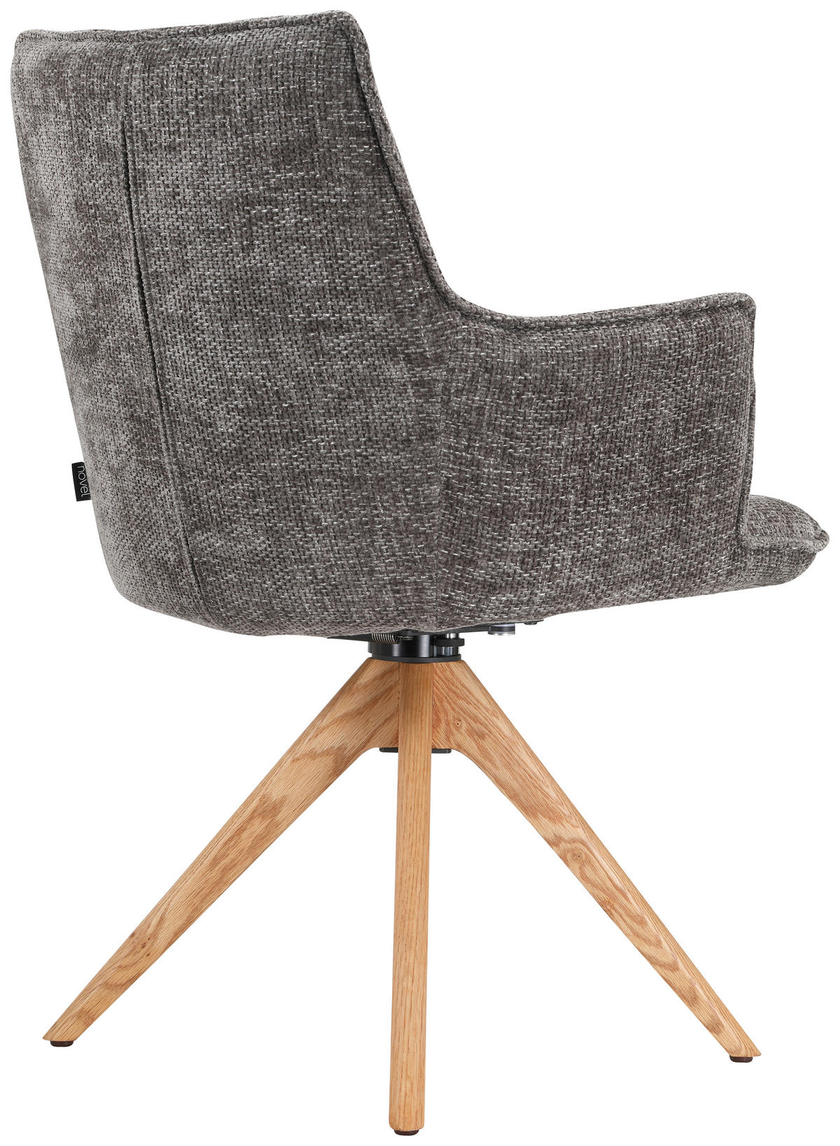 ARMLEHNSTUHL  in Eisen Chenille  - Eichefarben/Grau, Design, Holz/Textil (59,5/88,5/63cm) - Novel