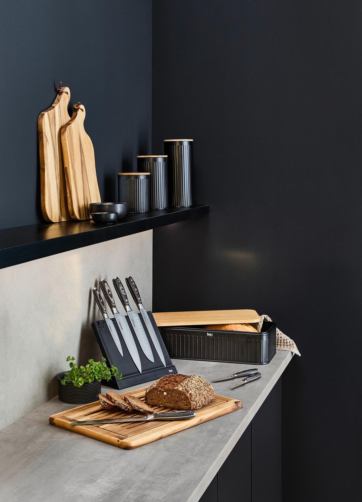 VORRATSDOSE 1 l  - Schwarz/Naturfarben, Basics, Naturmaterialien/Kunststoff (11/13cm) - Homeware Profession.