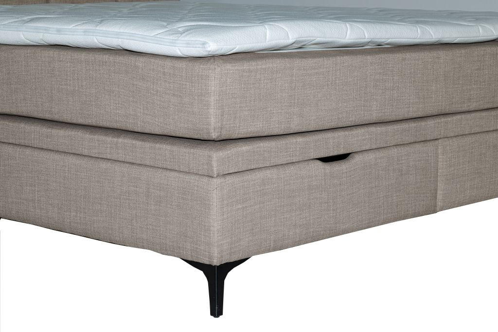 BOX KREVET svijetlo smeđa - svijetlo smeđa/crna, Moderno, drvni materijal/tekstil (180/200cm) - Ti'me