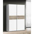 SCHWEBETÜRENSCHRANK in Weiß, Sonoma Eiche - Alufarben/Weiß, Design, Holzwerkstoff/Metall (120/190,5/61,2cm) - Carryhome SCHWEBETÜRENSCHRANK in Weiß, Sonoma Eiche - Alufarben/Weiß, Design, Holzwerkstoff/Metall (120/190,5/61,2cm) - Carryhome