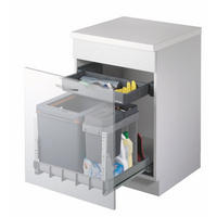 EINBAUABFALLSAMMLER 41 + 5 l  Kunststoff  - Grau, Basics, Kunststoff (37,7/45/52cm) - HKT
