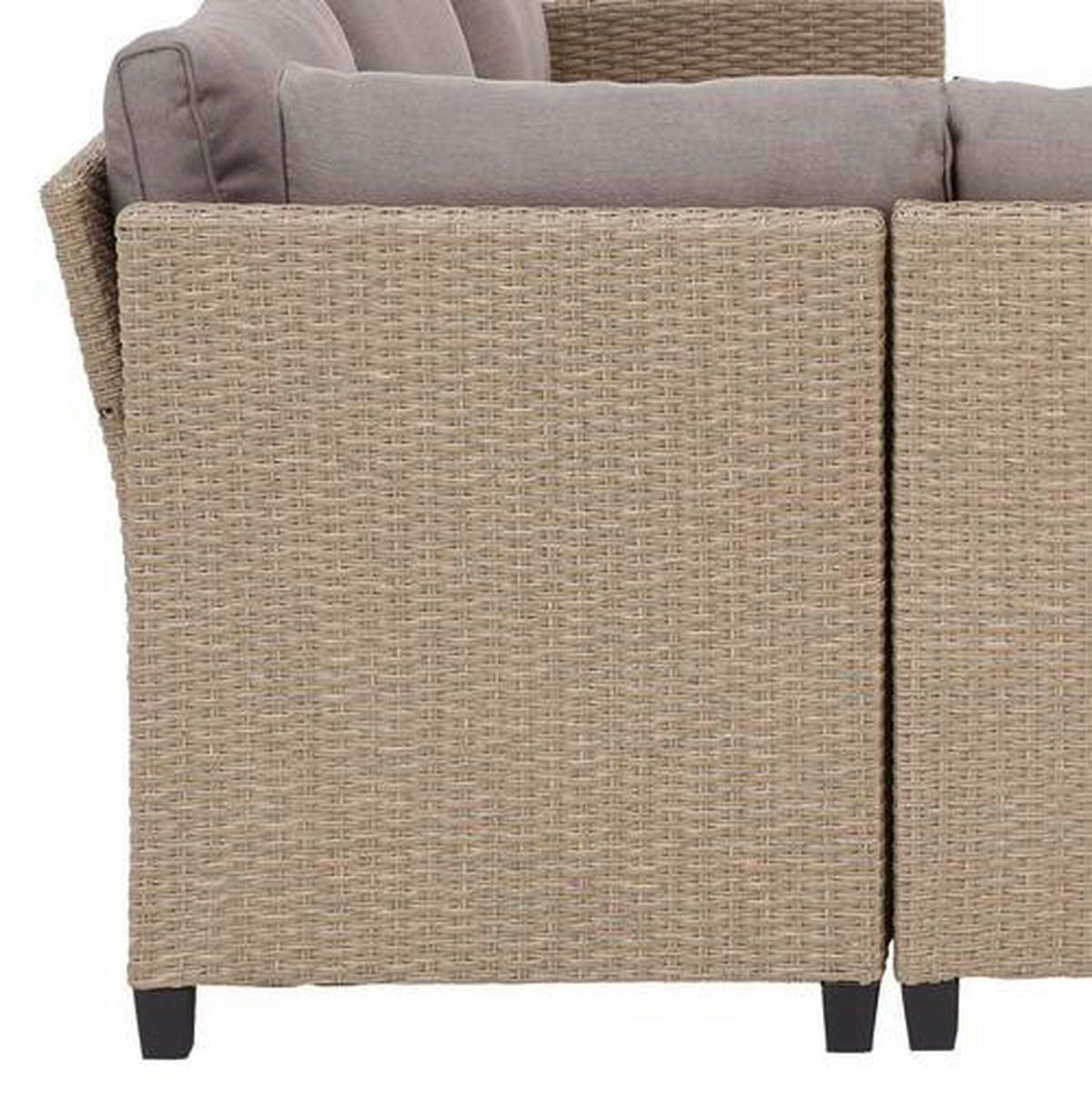 Loungegarnitur 6-tlg. Porto II 175/232 cm Stahl  - Hellgrau/Braun, MODERN, Kunststoff/Textil (175/232cm) - Luca Bessoni