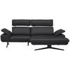 ECKSOFA in Echtleder Schwarz  - Beige/Schwarz, Design, Leder/Metall (239/150cm) - Koinor