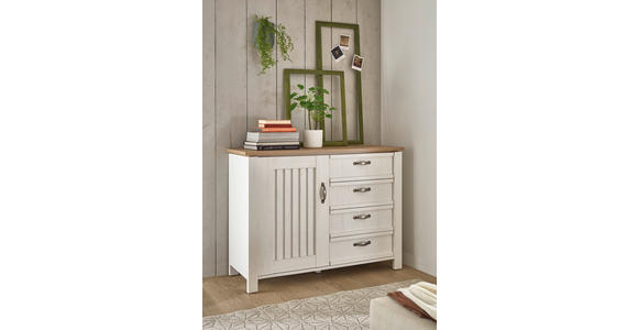KOMMODE , 117/86/41 cm, 4 Schublade(n)  - Silberfarben/Eiche Artisan, LIFESTYLE, Holzwerkstoff/Metall (117/86/41cm) - Landscape
