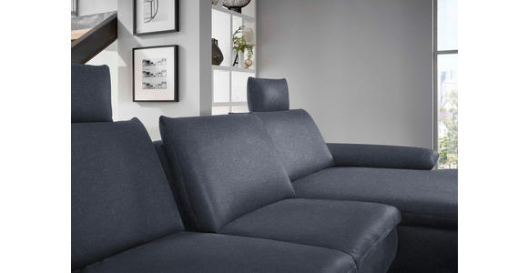 ECKSOFA Dunkelblau Mikrofaser  - Schwarz/Dunkelblau, Design, Textil/Metall (341/181cm) - Dieter Knoll