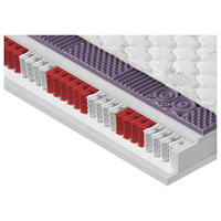 TASCHENFEDERKERNMATRATZE 160/200 cm, Höhe ca.: 24 cm, Wendematratze mit unterschiedlichen Härtegraden, H3 + H4 = fest + sehr fest, 7-Zonen - Textil (160/200cm) - Xora