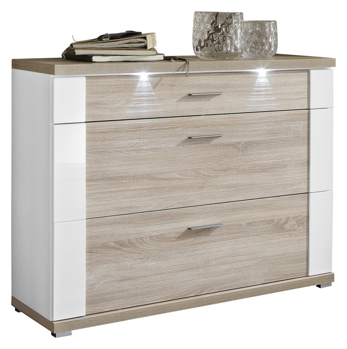 GARDEROBE 4-teilig  in 263,5/206,6/41,6 cm  - Eichefarben/Weiß, Design, Holzwerkstoff (263,5/206,6/41,6cm) - Xora