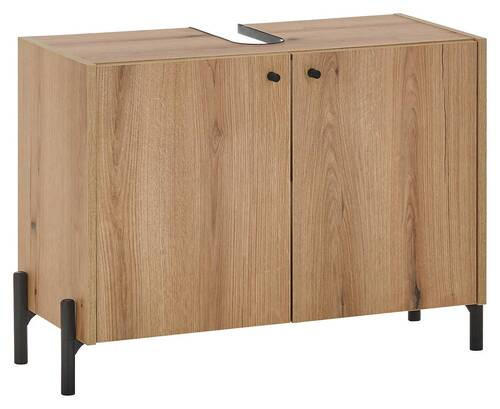 WASCHBECKENUNTERSCHRANK 80/60/36 cm  - Eichefarben/Schwarz, MODERN, Holzwerkstoff/Kunststoff (80/60/36cm) - MID.YOU