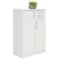 COMODĂ 72/110/36 cm  - argintiu/alb, Konventionell, plastic/material pe bază de lemn (72/110/36cm) - Xora