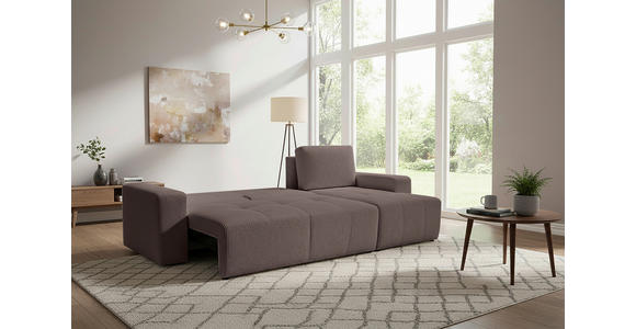 ECKSCHLAFSOFA  mit Cord Mokka  - Schwarz/Mokka, KONVENTIONELL, Textil (248/146cm) - Xora