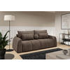 SCHLAFSOFA GERONIMO in Velours Braun  - Schwarz/Braun, Design, Kunststoff/Textil (252/93/167cm) - Livetastic