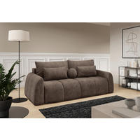 SCHLAFSOFA GERONIMO in Velours Braun  - Schwarz/Braun, Design, Kunststoff/Textil (252/93/167cm) - Livetastic