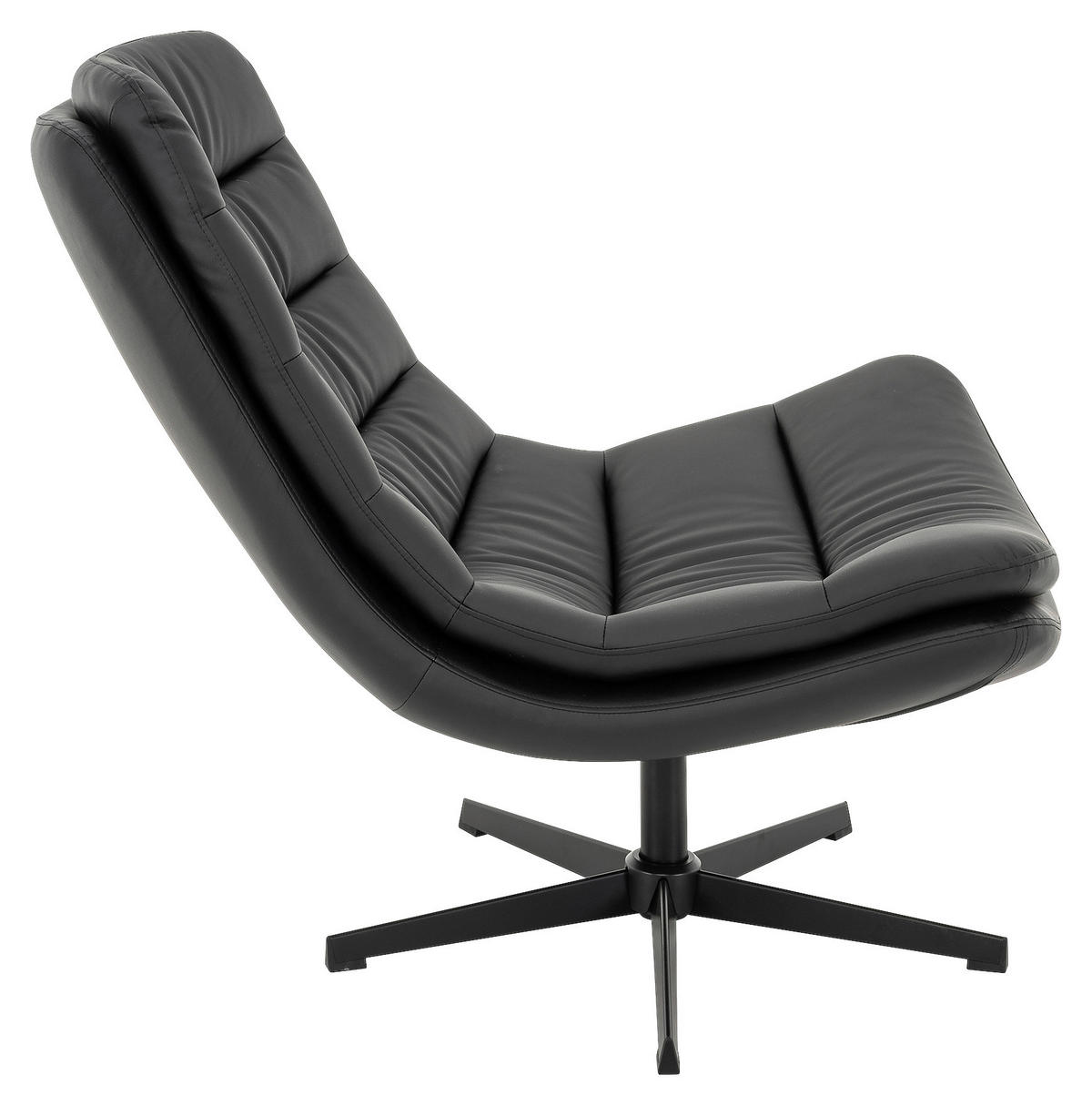 SESSEL in Lederlook Schwarz  - Schwarz, MODERN, Textil/Metall (81/91/94cm) - Livetastic