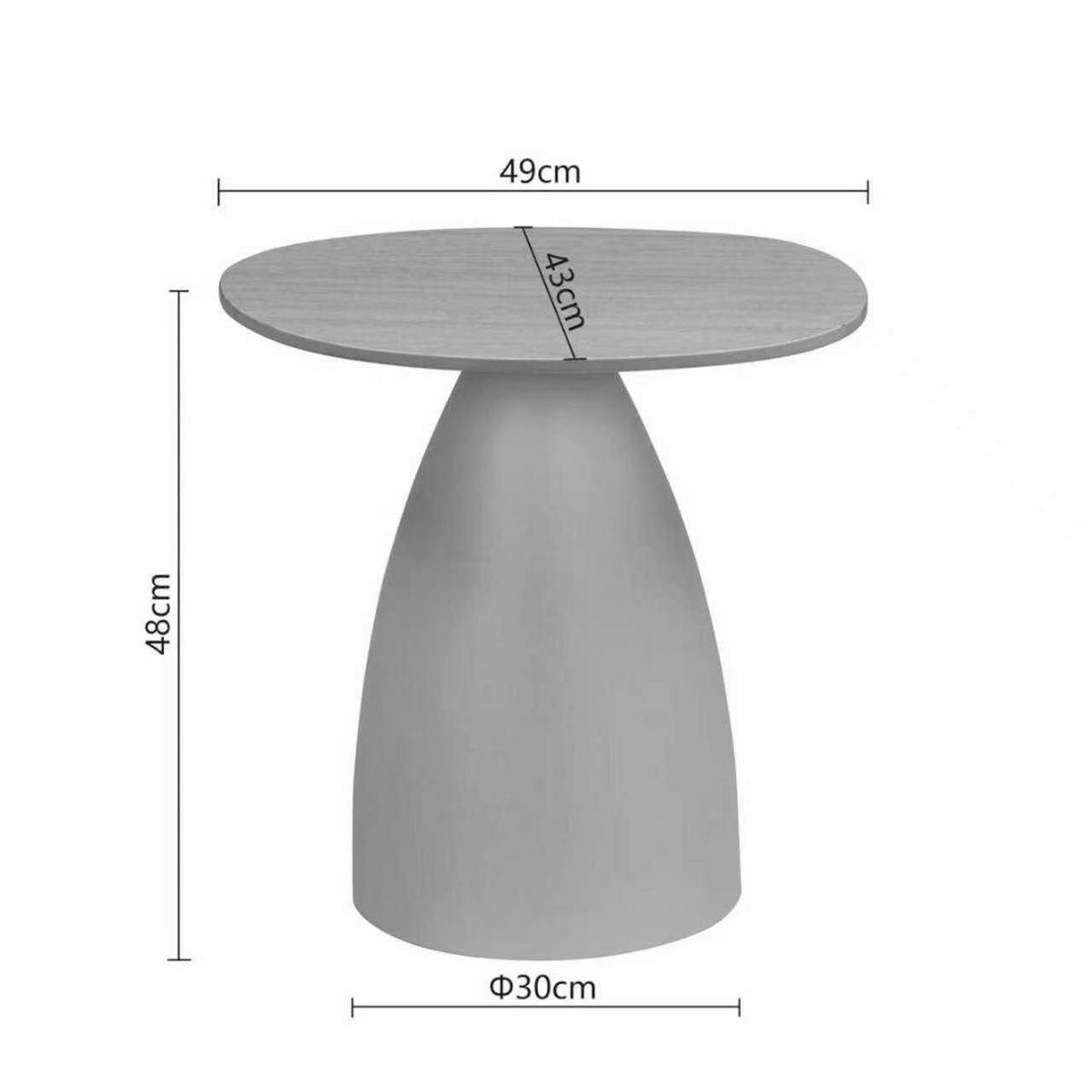 BEISTELLTISCH 49/43/48 cm Beige oval  - Beige, Design, Stein/Metall (49/43/48cm) - Stylife