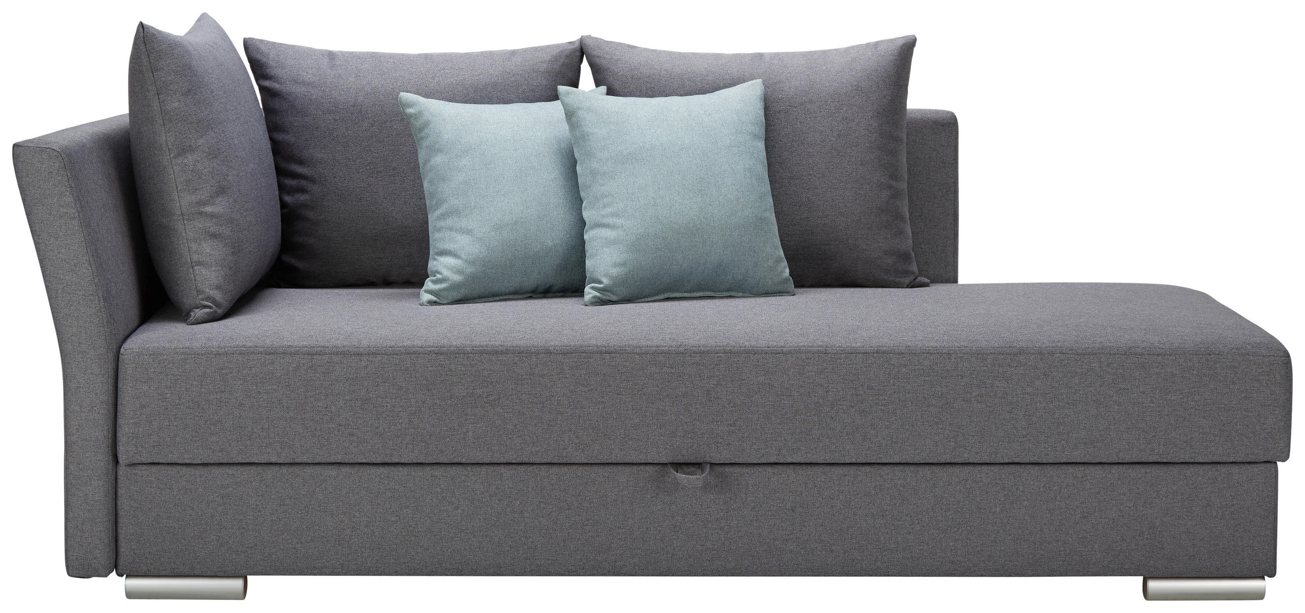 LIEGE  in Webstoff Anthrazit  - Chromfarben/Anthrazit, Design, Kunststoff/Textil (220/93/100cm) - Xora