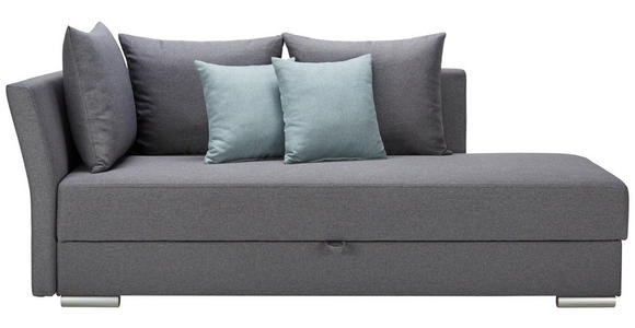 LIEGE  in Webstoff Anthrazit  - Chromfarben/Anthrazit, Design, Kunststoff/Textil (220/93/100cm) - Xora