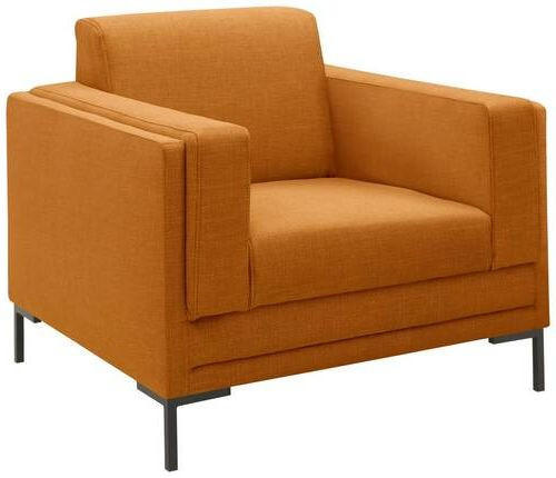 SESSEL Webstoff Orange    - Silberfarben/Schwarz, Design, Textil/Metall (97/82/90cm) - LOOKS by W.Joop