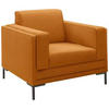 SESSEL Webstoff Orange    - Silberfarben/Schwarz, Design, Textil/Metall (97/82/90cm) - LOOKS by W.Joop