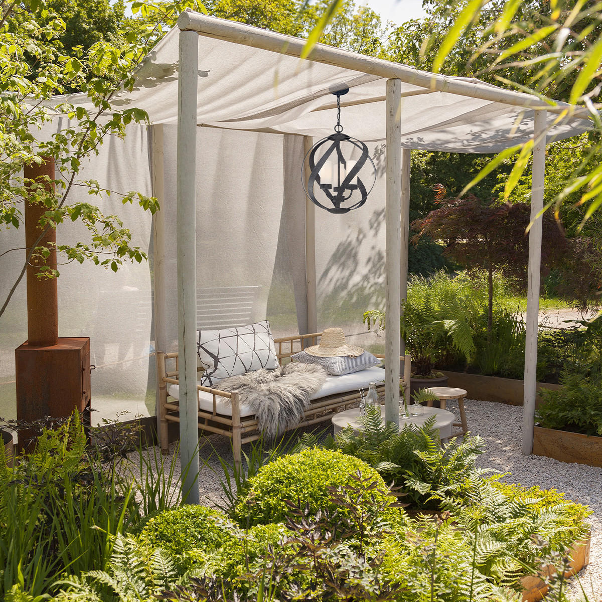 HÄNGLAMPA UTOMHUS Elstead Blacksmith 40.7/56.4 cm  - svart, Klassisk, metall/glas (40.7/56.4cm) - Elstead Lighting