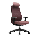 CHEFSESSEL  in Netzbespannung, Webstoff Schwarz, Aubergine  - Aubergine/Schwarz, Design, Kunststoff/Textil (70/120-130/61cm) - Novel