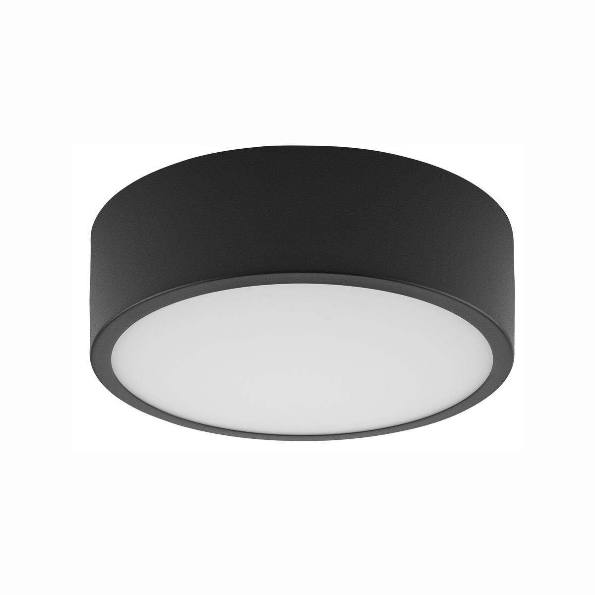 DECKENLEUCHTE Dante 26/8 cm   - Schwarz Hochglanz, KONVENTIONELL, Glas/Metall (26/8cm)
