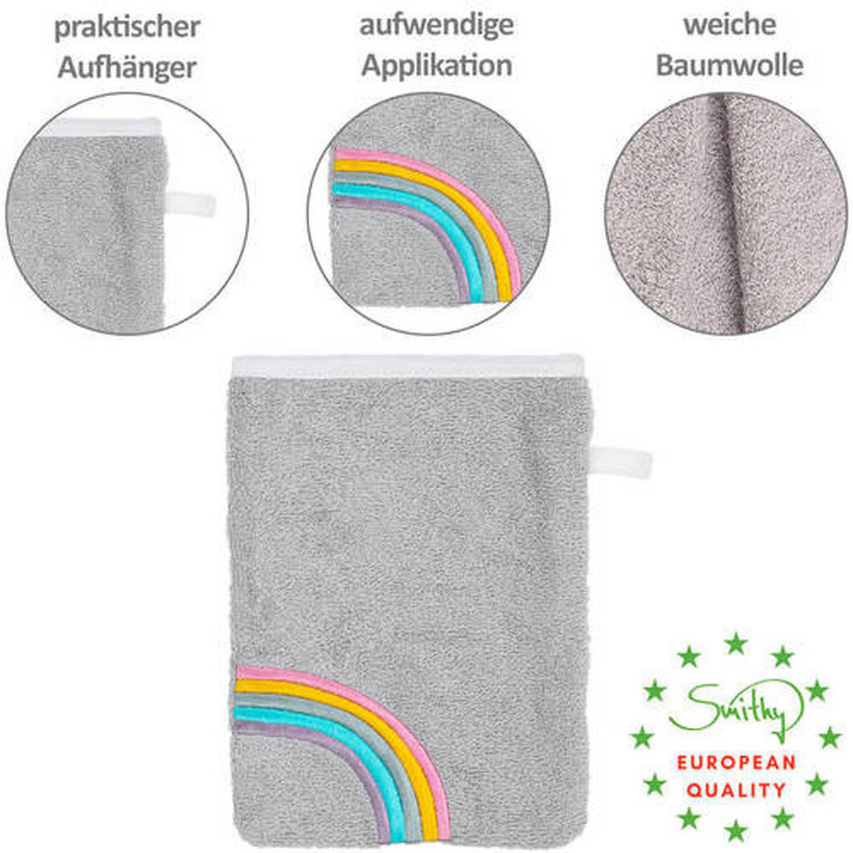 FROTTIERSET REGENBOGEN Grau  - Grau, Basics, Textil