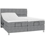 BOXSPRINGBETT 180/200 cm  in Grau  - Chromfarben/Grau, KONVENTIONELL, Kunststoff/Textil (180/200cm) - Voleo