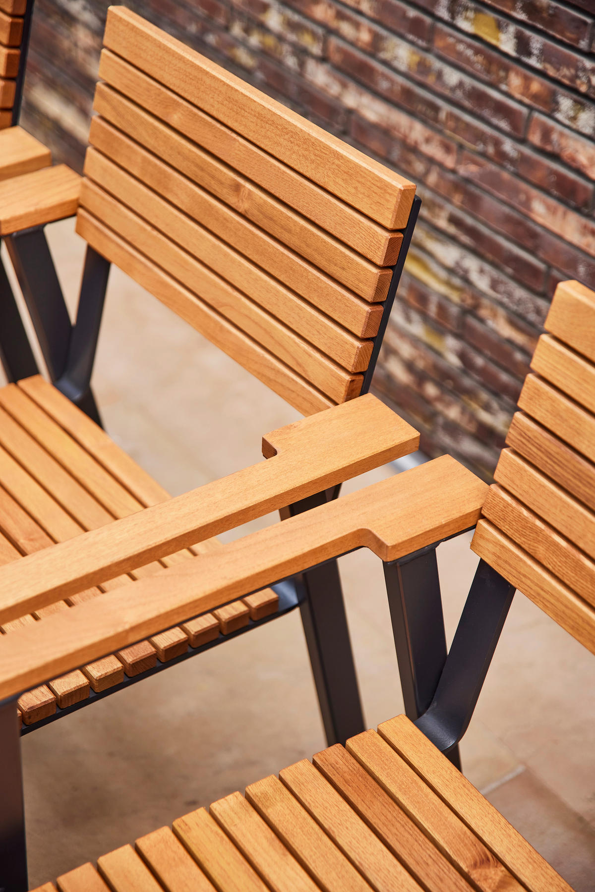 STAPELSESSEL Robinie Aluminium Robinienfarben  - Anthrazit/Robinienfarben, KONVENTIONELL, Holz/Metall (60/83/58,5cm) - Siena Garden