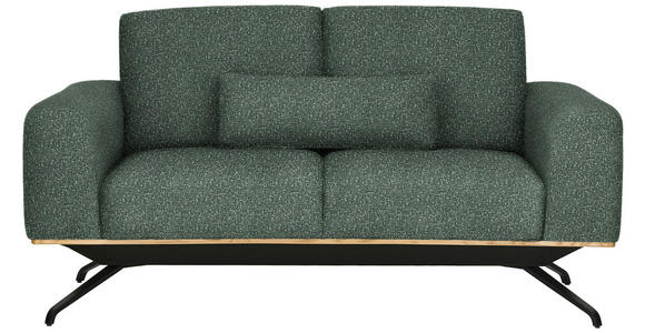 2-SITZER-SOFA in Struktur Grün - Schwarz/Grün, Design, Holz/Textil (166/85-104/95cm) - Novel