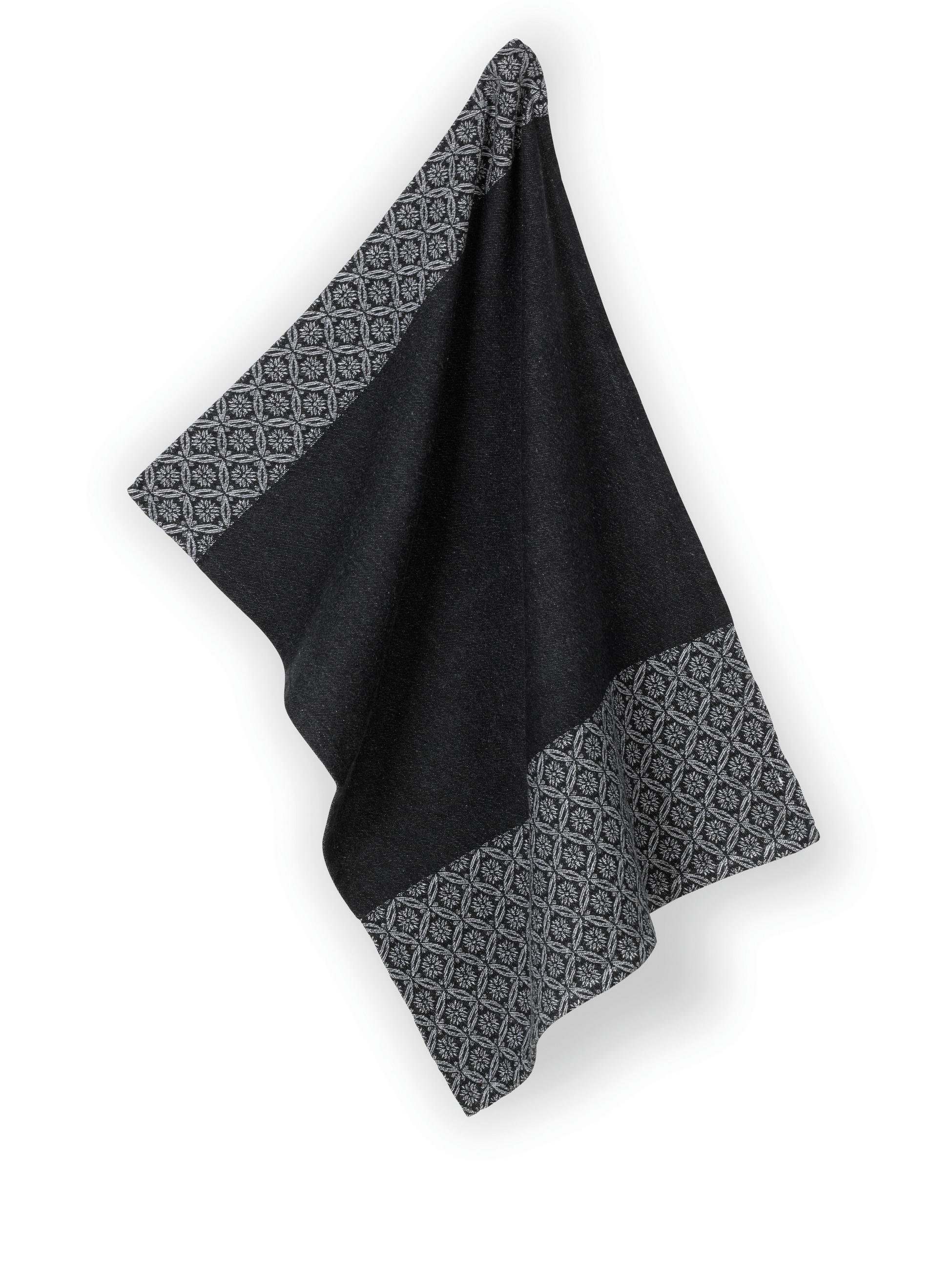 GESCHIRRTUCH Schwarz, Weiß  - Schwarz/Weiß, Basics, Textil (50/70cm) - Kela