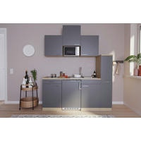 KÜCHENBLOCK 180 cm   in Grau  - Eichefarben/Alufarben, Basics, Holzwerkstoff/Kunststoff (180cm) - Respekta