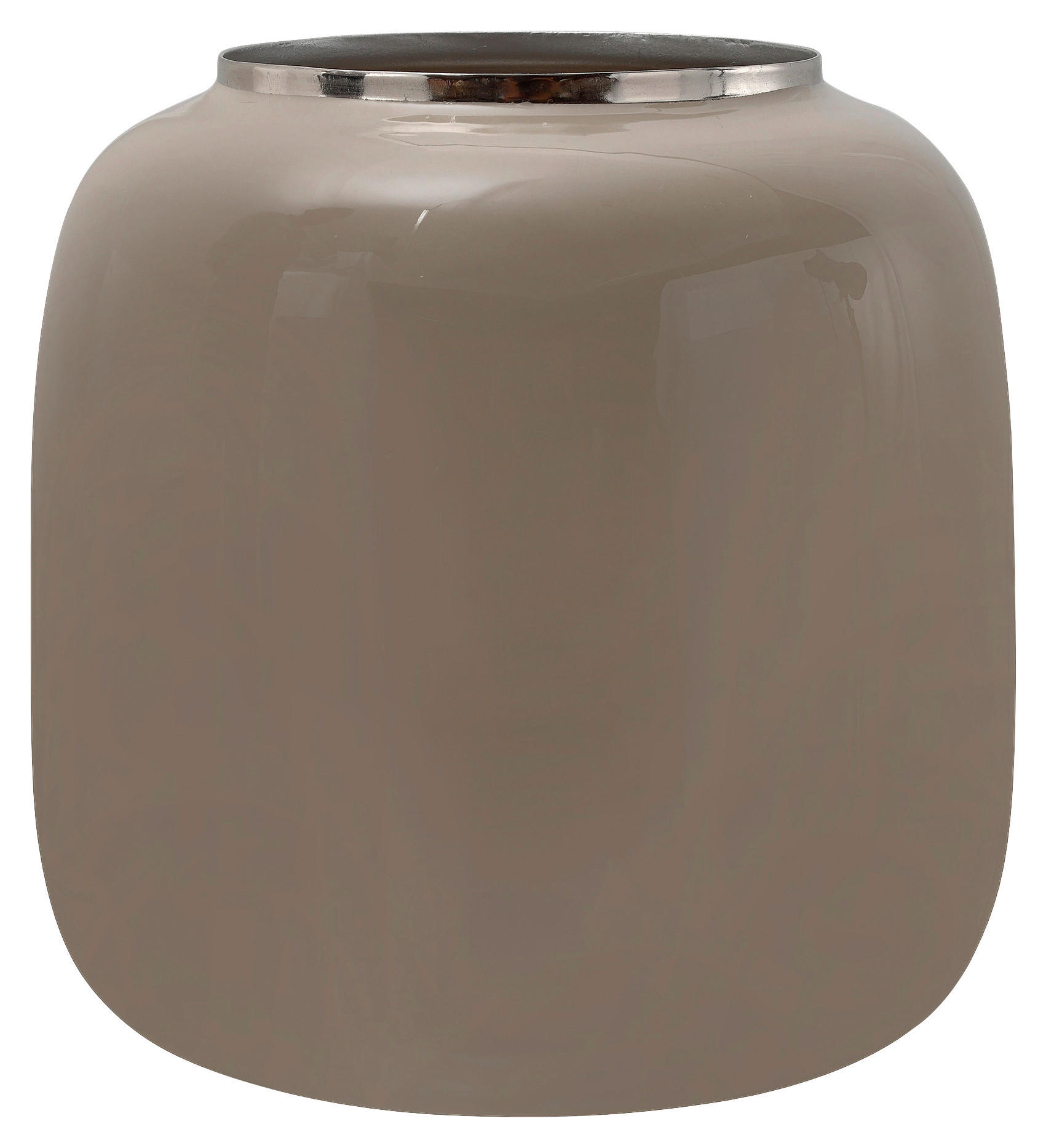 VASE  - Taupe/Silberfarben, Trend, Metall (20/20/20cm) - Kayoom