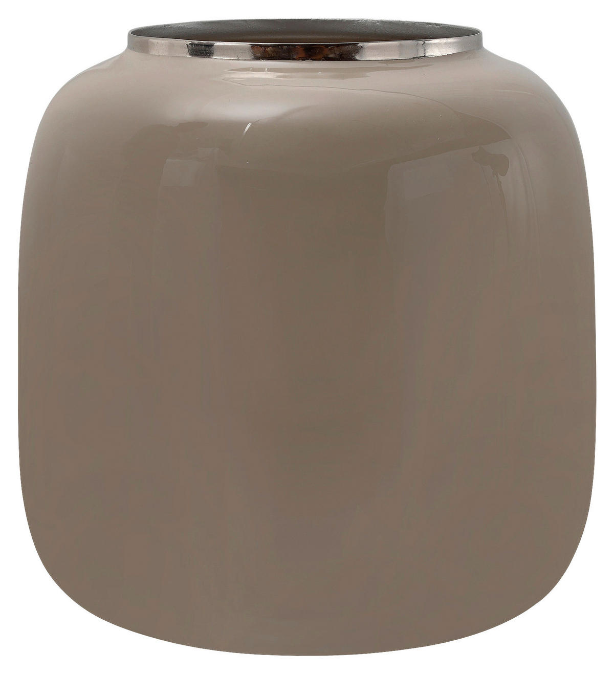 VASE  - Taupe/Silberfarben, Trend, Metall (20/20/20cm) - Kayoom