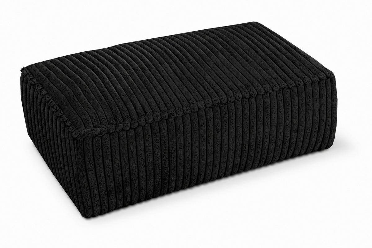 HOCKER in Textil, Holzwerkstoff Schwarz  - Schwarz, KONVENTIONELL, Holzwerkstoff/Kunststoff (105/43/65cm) - Livetastic