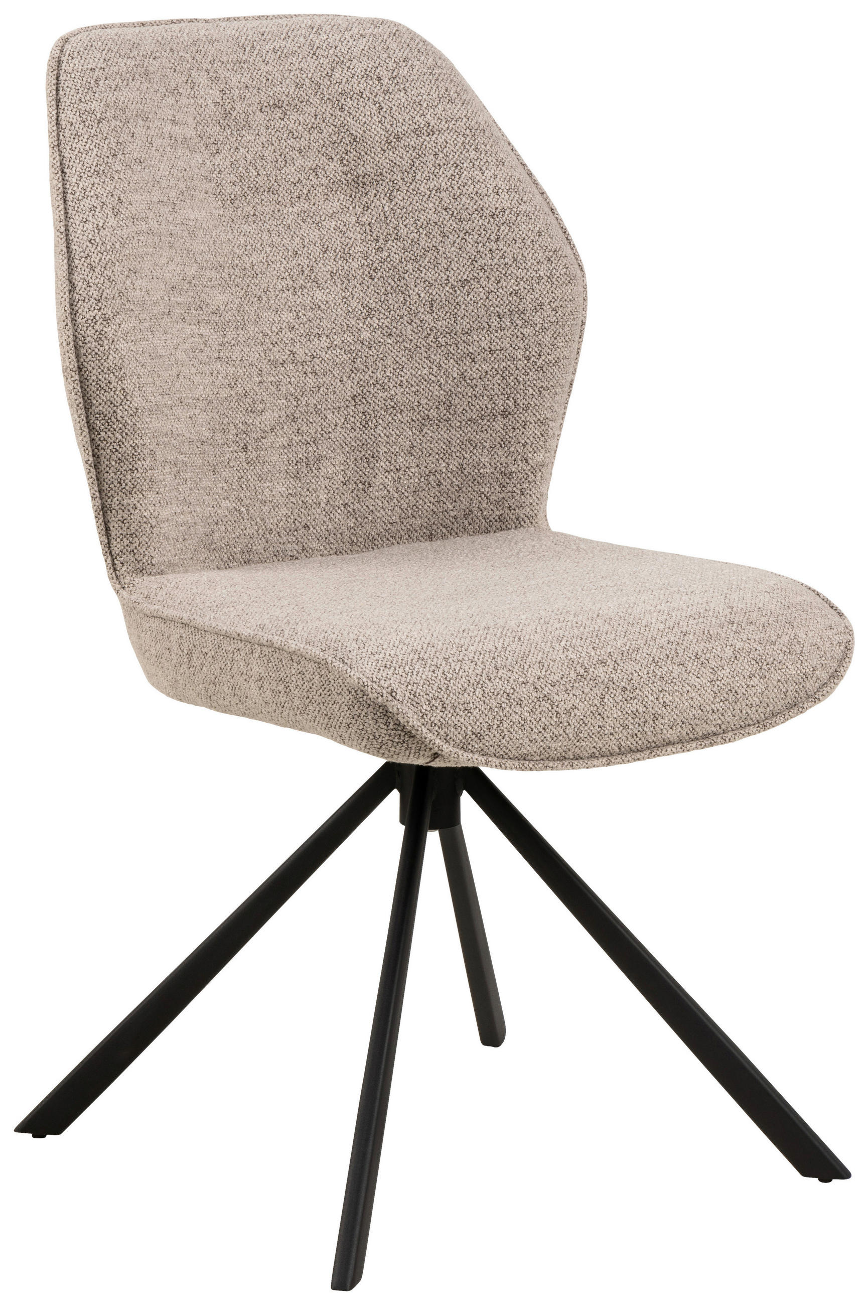 STUHL  Sitzfläche 360° drehbar Webstoff  Beige  - Beige/Schwarz, Design, Textil/Metall (51/88,5/61,5cm) - MID.YOU